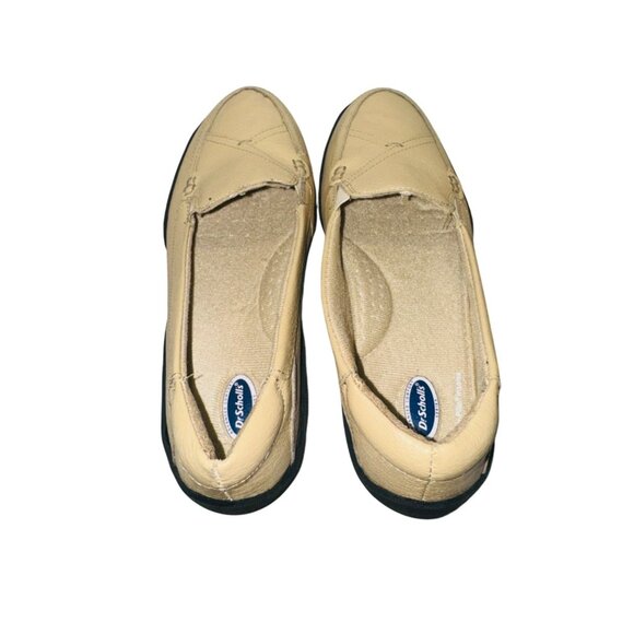 NWOT Dr. Scholls Leather Loafers 7M Beige Slip-On Comfort Cushioned Ortho Shoes - Picture 9 of 12